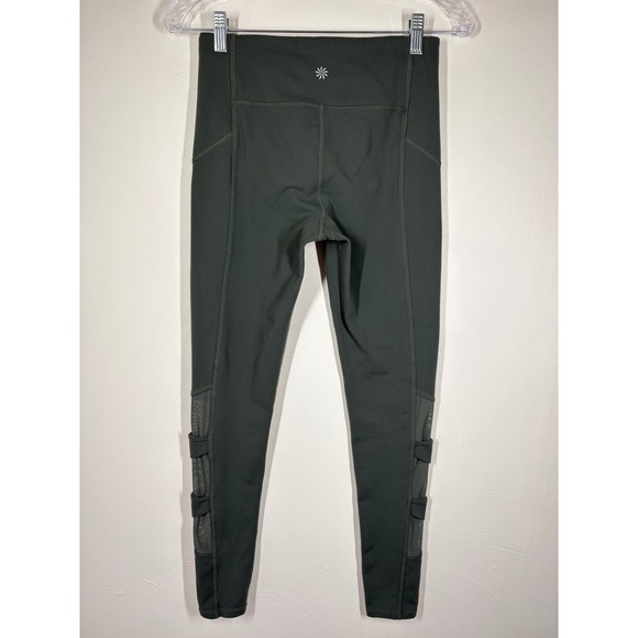 Athleta Pants - Athleta Womens Leggings Small Green Stretchy Mesh High Rise Yoga Gym Activewear